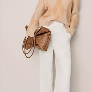 BNWT Ann Taylor Petite Side Button Wide Leg White Trousers